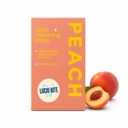 Lucid Bite whitening strips perzik met rijpe perziken