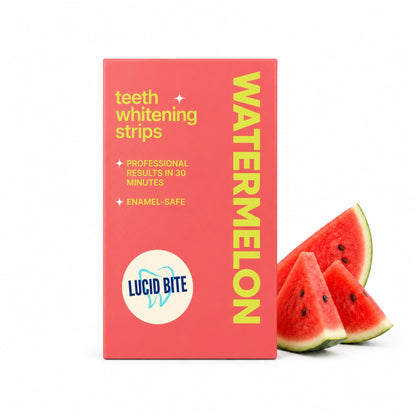 Lucid Bite whitening strips watermeloen met verse watermeloen